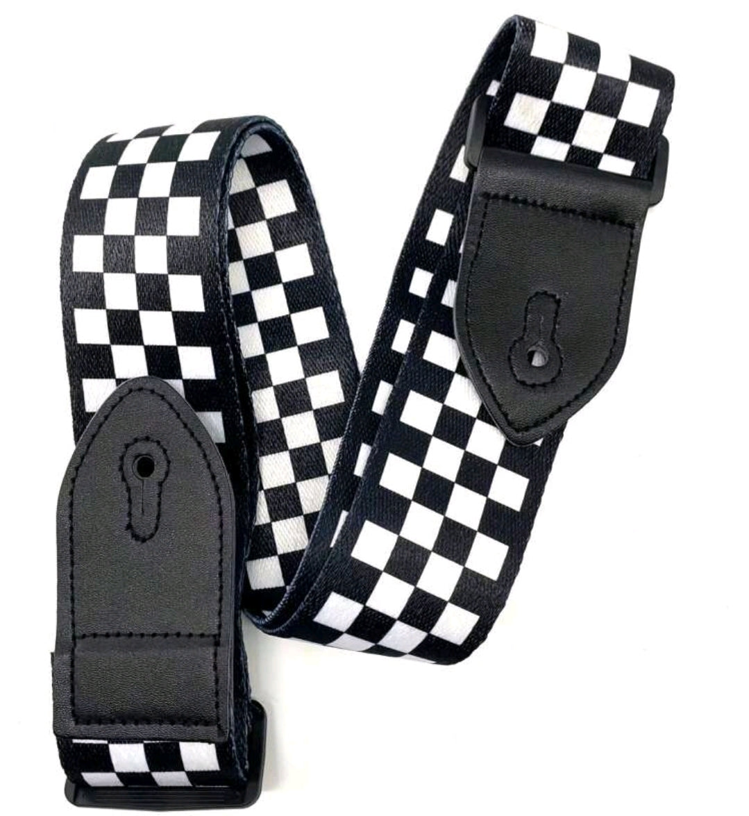 Checkerboard Guitar Strap for Electric and Acoustic Guitar